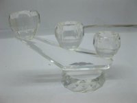2Sets Clear Lead Crystal Candle Holder - 3 Heads