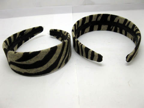 12Pcs New Coffee Stripe Wide Hairbands 38mm Wide - Click Image to Close