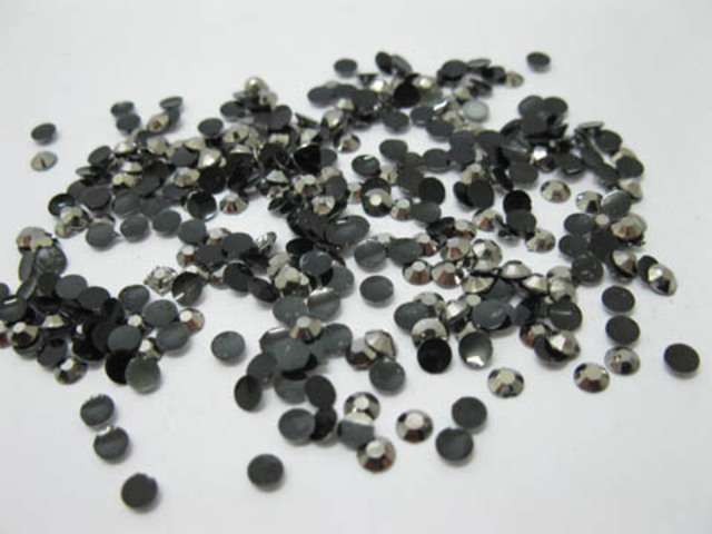 50000 Black Flat Back Flatback Diamontes Rhinestones 3.7mm