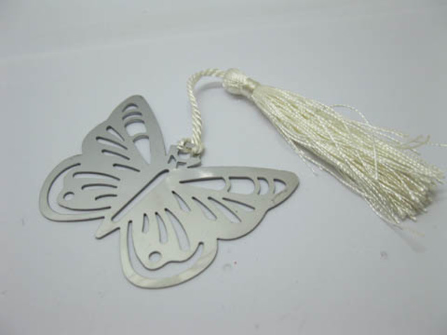10X Silver-Metal Butterfly Bookmark w/Tassel Wedding Favor 10X Silver-Metal Butterfly Bookmark w/Tassel Wedding Favor