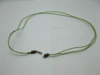 95 Light Green 2-String Waxen Strings For Necklace Bronze Clasp