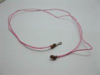 95 Pink 2-String Waxen Strings For Necklace Copper Clasp
