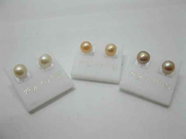 100Pairs Fresh Water Genuine Pearl Earring Studs Mixed