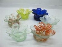 36Pcs New Flower Shape Glass Candle Holder Mixed Colour 36Pcs New Flower Shape Glass Candle Holder Mixed Colour