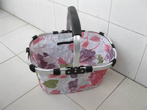 4Pcs Floral Shopping Fold Basket Camping Picnic Convenience - Click Image to Close
