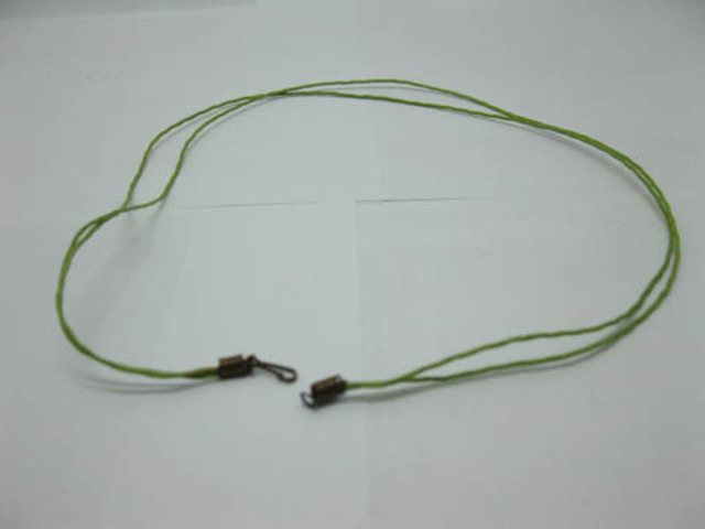 95 Light Green 2-String Waxen Strings For Necklace Bronze Clasp