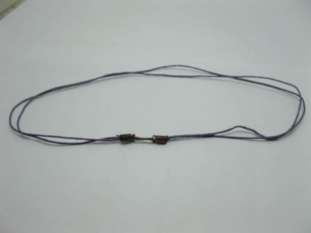 95 Purple 2-String Waxen Strings For Necklace Copper Clasp