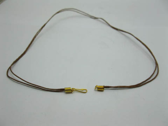 95 Coffee 2-String Waxen Strings For Necklace Golden Clasp