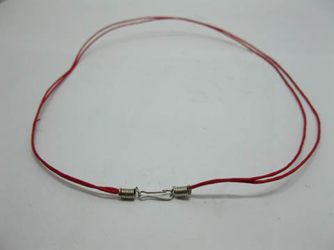 95 Red 2-String Waxen Strings For Necklace Nickel Clasp - Click Image to Close