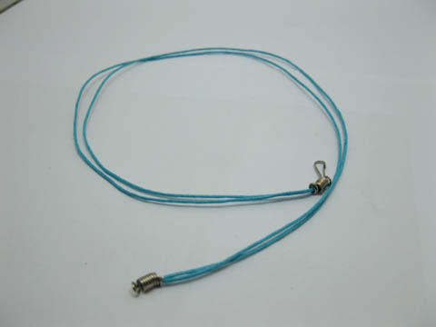 95 Blue 2-String Waxen Strings For Necklace Nickel Clasp - Click Image to Close