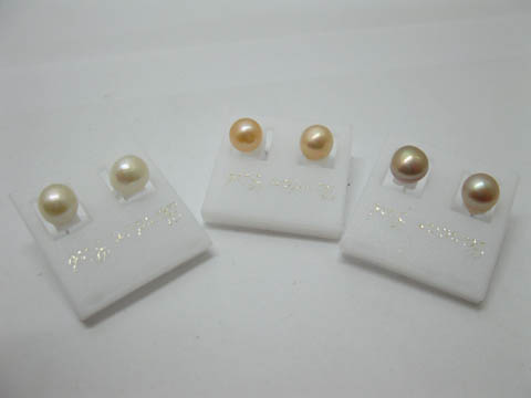 100Pairs Fresh Water Genuine Pearl Earring Studs Mixed - Click Image to Close