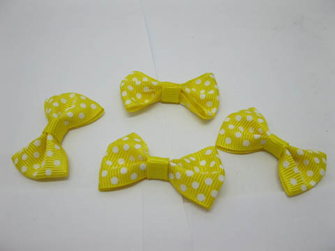 200X Yellow Bowknot Bow Tie Decorative Applique Embellishments - Click Image to Close