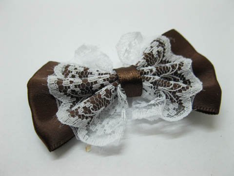 195X Coffee Lace Bowknot Bow Tie Decorative Embellishments - Click Image to Close