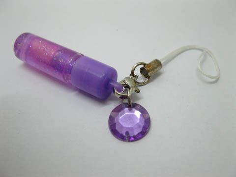 200 X Purple Mini Lip Gloss Phone Keyring Straps - Click Image to Close