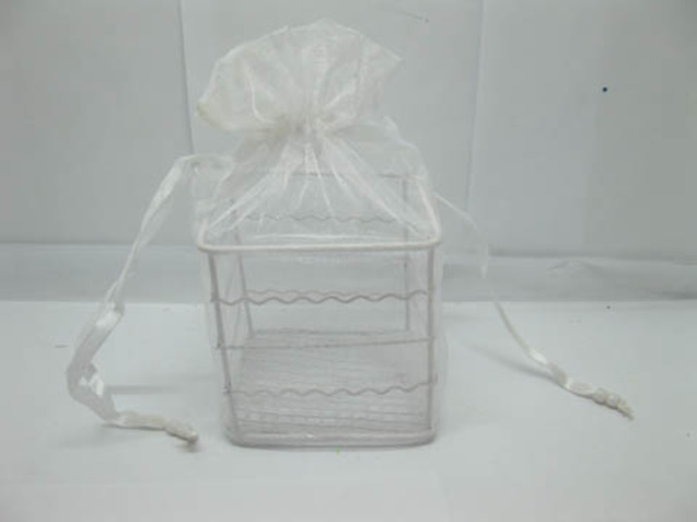 12Pcs White Metal Wire Candy Basket w/Bag Wedding Favor 12Pcs White Metal Wire Candy Basket w/Bag Wedding Favor