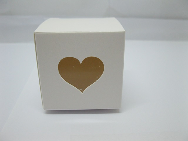 24X Bomboniere Boxes Wedding Favor Heart Insert 5x5cm - Click Image to Close