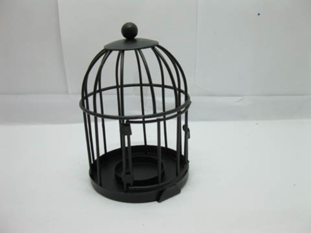 2Pcs Black Birdcage Tealight Placecard Candle Holder Wedding Fav - Click Image to Close