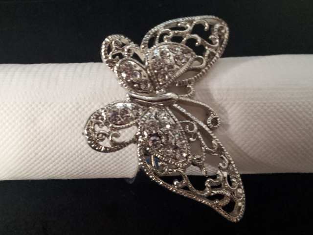 4Pcs Flying Butterfly Napkin Rings Wedding Christenings Dinner