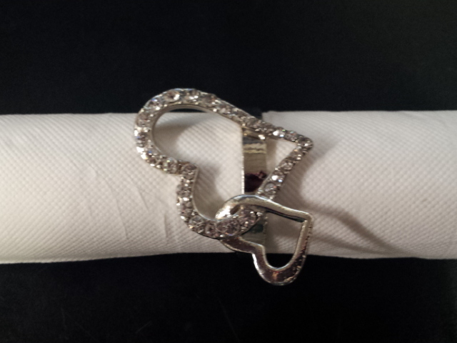 4Pcs Double Heart Napkin Rings Wedding Christenings Dinner Party