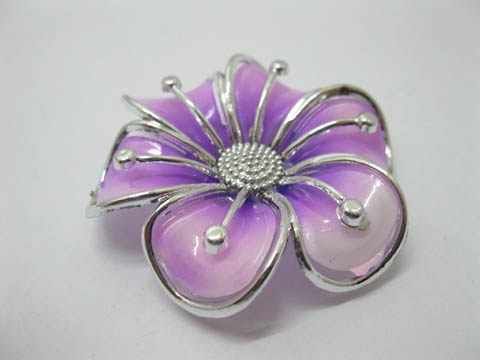 20Pcs Purple Blossom Hairclip Jewelry Finding Beads - Click Image to Close