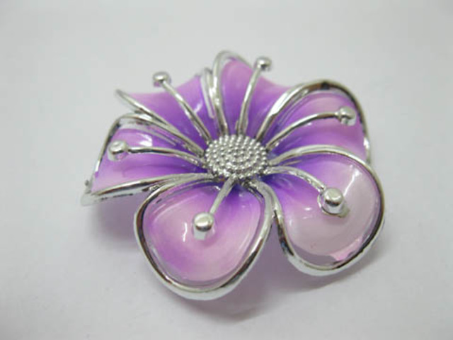 20Pcs Purple Blossom Hairclip Jewelry Finding Beads