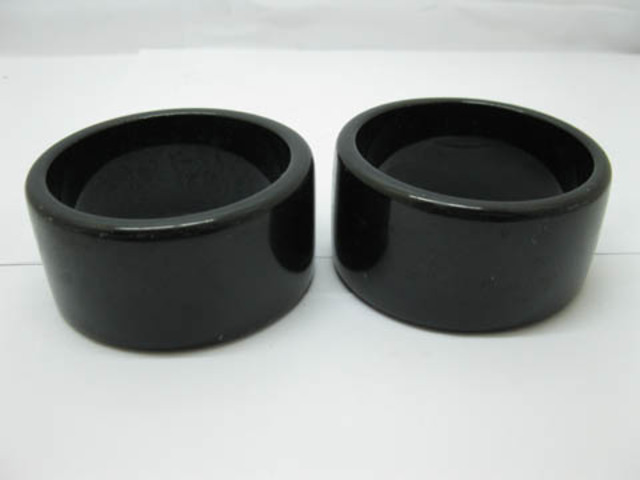 12 Wide Black Resin Bangles Bracelets 7.8cm dia. 12 Wide Black Resin Bangles Bracelets 7.8cm dia.