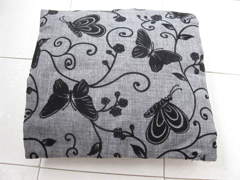 2Pcs HQ Grey Butterfly Hemp Pillow Cushion Covers 43cm - Click Image to Close