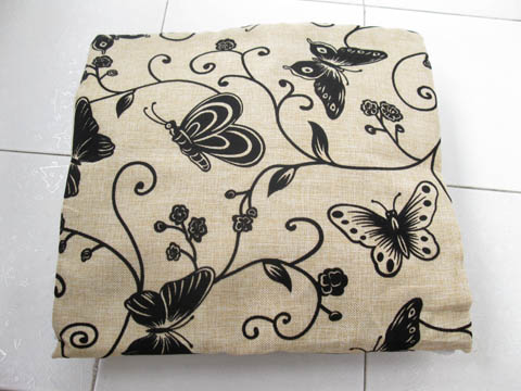 2Pcs HQ Dark Ivory Butterfly Hemp Pillow Cushion Covers 43cm - Click Image to Close