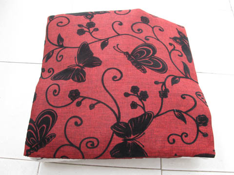 2Pcs HQ Red Butterfly Hemp Pillow Cushion Covers 43cm - Click Image to Close