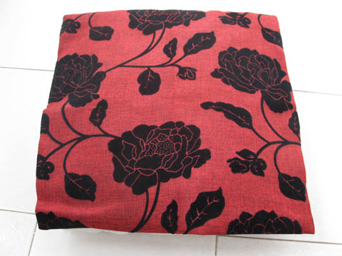 2Pcs HQ Red Lotus Hemp Pillow Cushion Covers 43cm - Click Image to Close