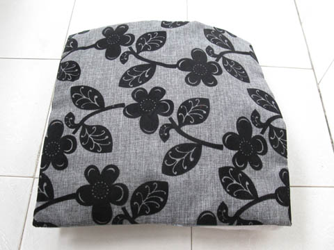 2Pcs HQ Grey Plum Blossom Hemp Pillow Cushion Covers 43cm - Click Image to Close