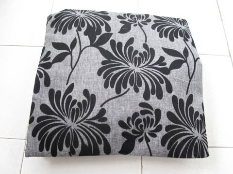 2Pcs HQ Grey Chrysanthemum Hemp Pillow Cushion Covers 43cm - Click Image to Close