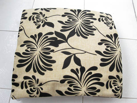 2Pcs HQ Dark Ivory Chrysanthemum Hemp Pillow Cushion Covers 43cm - Click Image to Close
