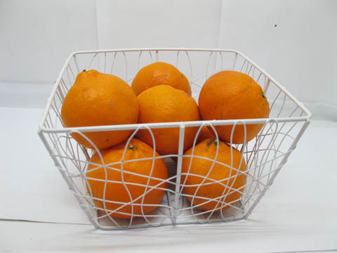 5X Square Cube Metal Wire Multi-Purpose Baskets White - Click Image to Close