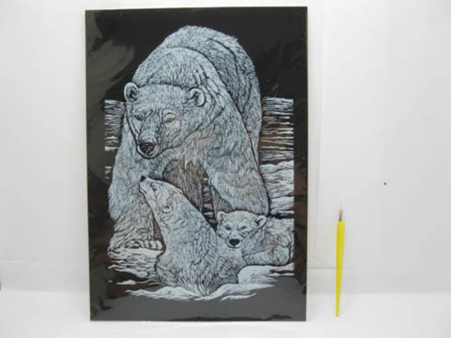 4X New Silver Foil Engraving Art Kits - Bear 4X New Silver Foil Engraving Art Kits - Bear
