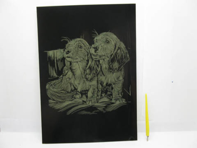 4X New Golden Foil Engraving Art Kits - Dogs 4X New Golden Foil Engraving Art Kits - Dogs