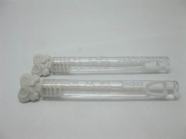 48Pcs White Heart Tube Bubble Wedding Favor - Click Image to Close