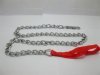 5X New Chain Dog Lead Leash With Red Grip 120cm Long 5X New Chain Dog Lead Leash With Red Grip 120cm Long