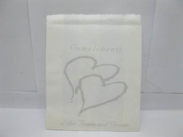 98 Paper Sliver Heart Compliment Cake Bags Wedding Favor