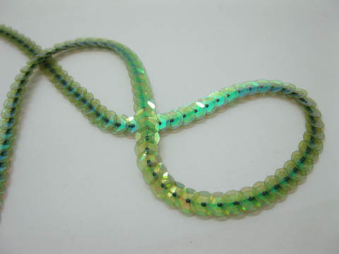 50Meter Green Strung Sequin Trim for Craft - Click Image to Close