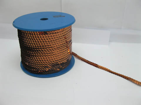 50Meter Brown Strung Sequin Trim for Craft - Click Image to Close