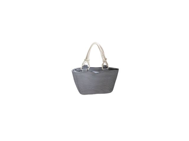 1Pcs New Canvas Black Stripe Shoulder Bag Handbag
