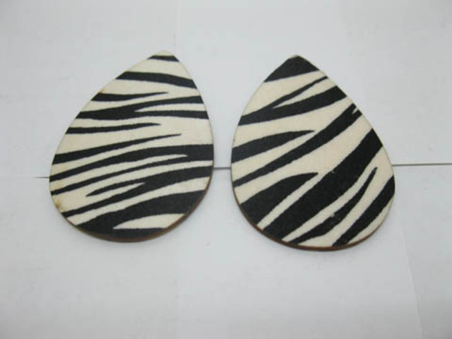 100 Zebra-Stripe Teardrop Wooden Beads 62mm long 100 Zebra-Stripe Teardrop Wooden Beads 62mm long