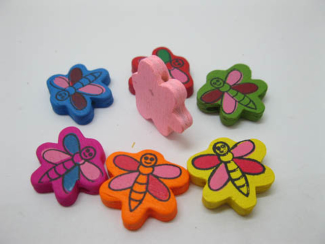 420Pcs Colourful Honeybees Wooden Beads Mixed 20mm 420Pcs Colourful Honeybees Wooden Beads Mixed 20mm