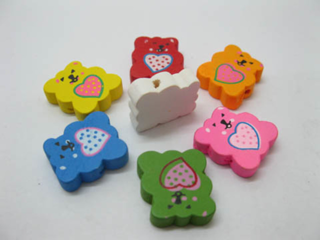 200Pcs Wooden Lovely Bear Beads Mixed Color 200Pcs Wooden Lovely Bear Beads Mixed Color