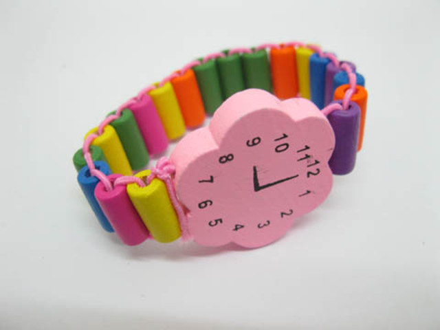 60Pcs Stretchable Watch Design Wooden Beaded Bracelets Mixed Wh 60Pcs Stretchable Watch Design Wooden Beaded Bracelets Mixed Wh