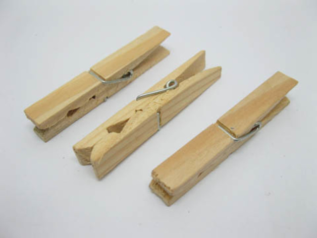 290Pcs Wooden Clothes Pegs / Pins 72mm Long - Click Image to Close