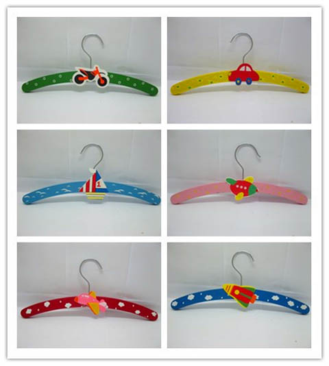 12Pcs Lovely Wooden Children Clothes Coat Hanger Assorted - Click Image to Close