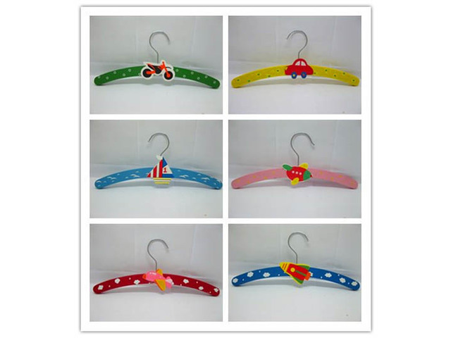 12Pcs Lovely Wooden Children Clothes Coat Hanger Assorted