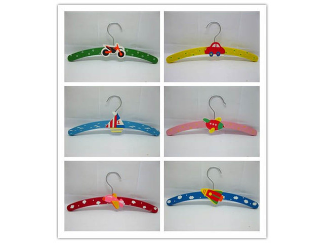 12Pcs Lovely Wooden Children Clothes Coat Hanger Assorted - Click Image to Close